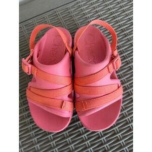 Chaco Chillos Kids Size 4 Pink Orange Sport Sandals Adjustable Strap‎ EVA Slide